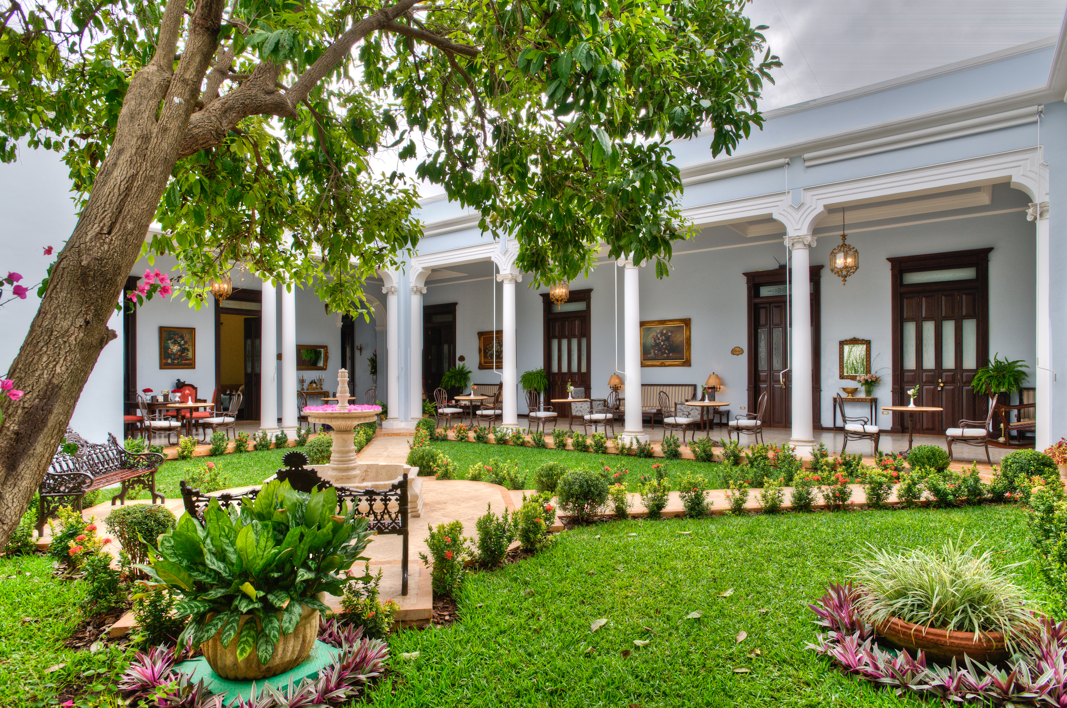 Image of Courtyard Closeup Casa Azul Monumento Historico Merida Mexico